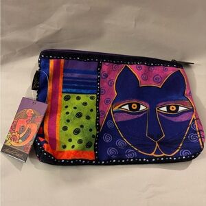 NWT Colorful Laurel Burch Cat Design Pouch Wristlet